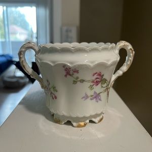 Vintage Antique Haviland Limoges Porcelain Floral Painted Sugar Bowl - No Lid